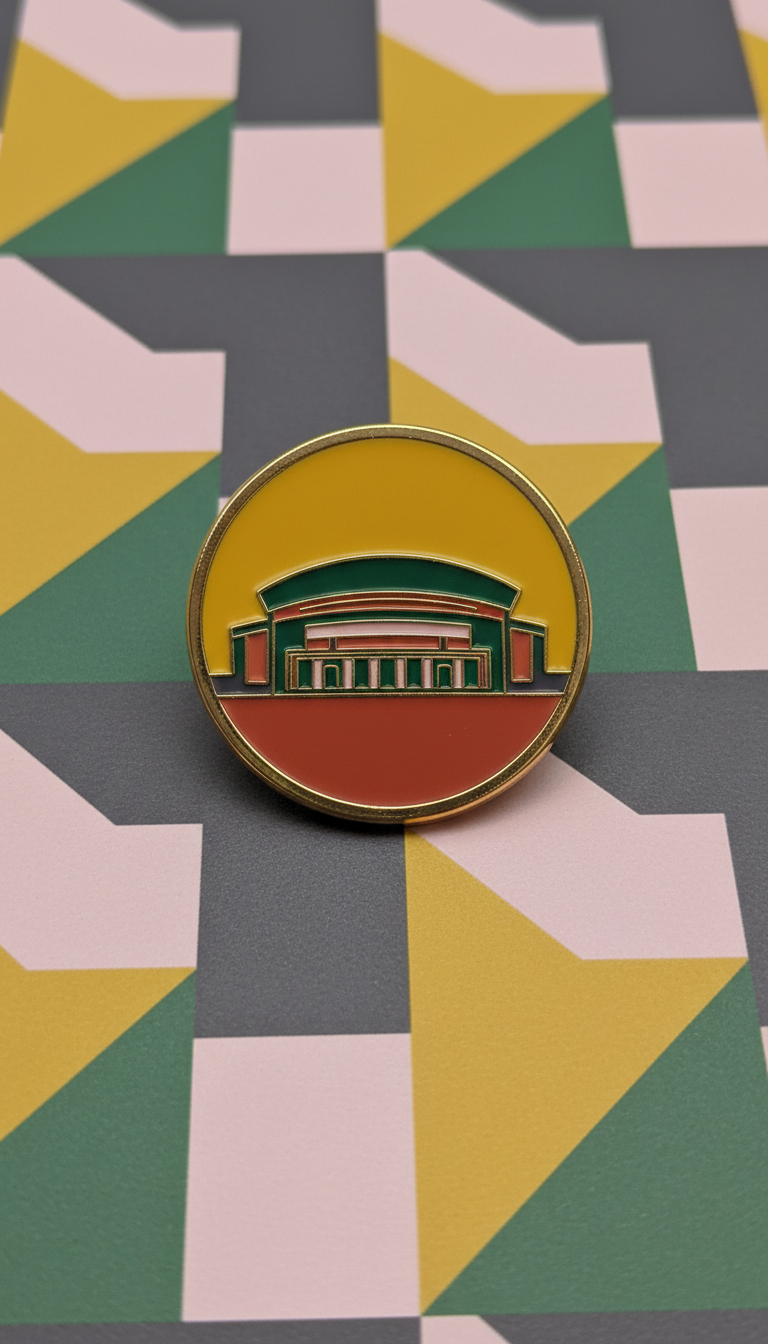 Enamel Map Magnet With Pattern